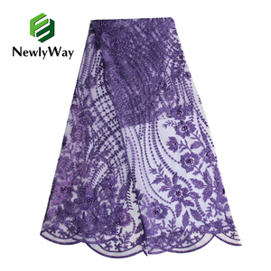 Nhà Máy Ren NewlyWay 2022 Nhà Sản Xuất Vải Sang Trọng Châu Phi Vải Thêu Ren Vật Liệu Vải - Product Image 2