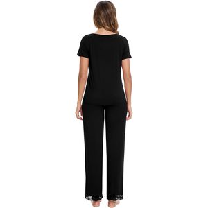 Ensemble de pyjama pour femmes WiWi, en viscose de bambou douce, haut à manches courtes, pantalon long, vêtements de nuit, vêtements de détente, tailles S-XXL - Product Image 1