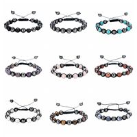 8M Hématite Pierre Aromathérapie Huile Essentielle Diffuseur Tressé Tissé Réglable Naturel Pierres Précieuses Perles Cristal Bracelet