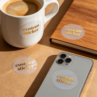 Autocollants circulaires personnalisés en feuille d'or avec étiquettes transparentes personnalisées, adaptés aux étiquettes de décoration biochimique