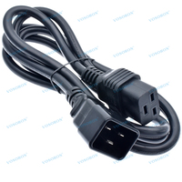 Kabel Daya AC PDU UPS Heavy Duty, IEC 320 C19 ke C20 untuk Ruang Mesin Server Host 16A Kabel Ekstensi Daya C19-C20 H05VV-F 3G 2.5mm2
