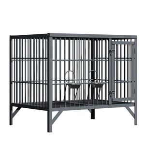 Katı desen düğme kapatma orta büyük ölçekli köpekler için takviyeli demir köpek kafesi açık çiftlik teslimat evcil hayvan kafesi 9 boyutları - Product Image 5