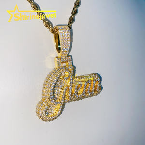 Ciondolo con ciondolo con nome personalizzato da 1.5 pollici <span class=keywords><strong>Glenn</strong></span> Moissanite con ciondolo Hip Hop gioielli Rock Idea regalo di compleanno - Product Image 2