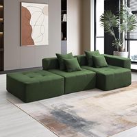 Ensemble de canapé sectionnel modulaire en forme de L canapé de sol en tissu côtelé avec conception de nuage rempli de mousse pour les hôtels ou le salon