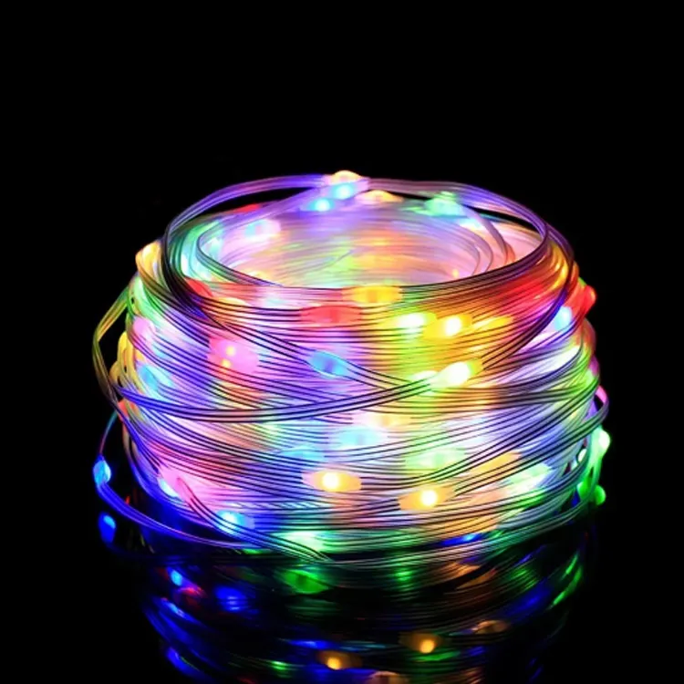 شريط ضوئي USB LED بلون خيالي مع تطبيق موسيقي سلك ضوئي من الجلد لزينة حفلات أعياد الميلاد والكريسماس مقاوم للماء