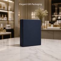 Boîte rigide à rabat mat bleu marine, étanche, haut de gamme, coins discrètement arrondis, sans logo. pour bijoux, soins de la peau, crème pour les yeux, cadeaux de vacances, kits de promotion