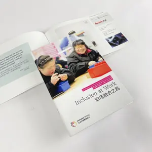 サドルステッチ上海パンフレット印刷付きA5サイズ従業員ハンドブック60ページ