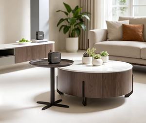 Modern Round <b>Coffee</b> <b>Table</b> <b>Set</b> Marble Top Wood Frame Storage Living Room Furniture - Product Image 6