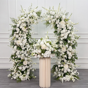 Proposal Scene Arrangement marry me <b>flower</b> arch Artificial silk white rose <b>Flower</b> Arch for wedding - Product Image 2