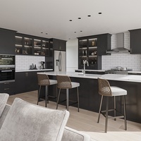 Cinoon — meuble de cuisine moderne, en laque grise, de bonne qualité, directement à l'usine