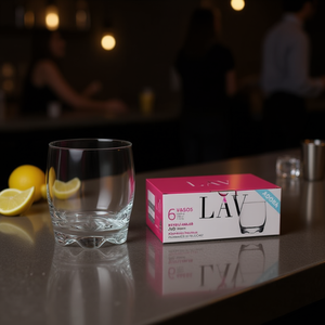 Verres transparents 6U VASOS 290CC en verre premium, design minimaliste pour les fêtes - Product Image 3