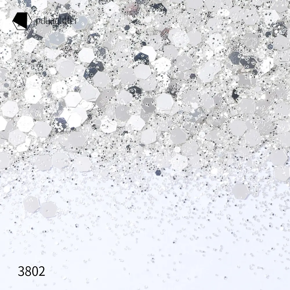 Zanaat için gümüş renk yanardöner etkisi glitter ile 2023 son glitter
