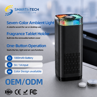Taşınabilir Araç Hava Temizleyici, Yedi Renkli Ortam Işığı, Koku Tablet Tutucu, H13 HEPA Filtre, Tip C, Araba, Ev ve Ofis Kullanımı İçin