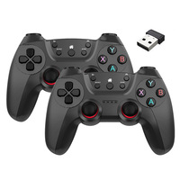 Controles de Juego Inalámbricos de Alta Calidad de 2.4GHz, Joysticks con Motor de Vibración Doble para Dos Jugadores, Turbo para PC, Teléfono Android y Switch