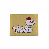 Étiquette tissée personnalisée de qualité supérieure, motif serpent mignon, pour foulards et bandanas d'enfants et de tout-petits