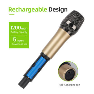 RAYHAYES R-06 무선 마이크 시스템 4 채널 듀얼 핸드헬드 <span class=keywords><strong>Uhf</strong></span> 전문 노래방 마이크 - Product Image 4