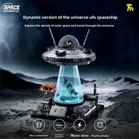 T1130 Blocs de construction OVNI spatiaux Explorateurs extraterrestres Nave spatiale Jouets électriques en plastique ABS à assembler Cadeau transfrontalier
