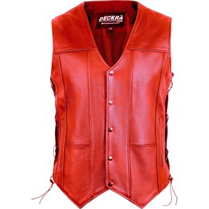 FOXA Gilet en cuir véritable pour homme, sans manches, à lacets, pour motocycliste, taille adulte - Product Image 3