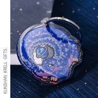 Porte-clés en Résine Époxy Scintillante sur Mesure, Breloques Mignonnes en Acrylique, Cadeaux Personnalisés avec Votre Logo