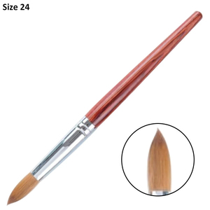 Pinceaux à ongles en poils de Kolinsky 20%-100%, tailles 12-24, manche rond en bois pour la décoration des ongles - Product Image 4