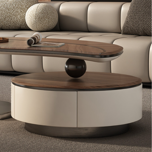 Bàn trà hiện đại kiểu lá cây thiết kế mới <span class=keywords><strong>2025</strong></span>, chất liệu gỗ và thép, có ngăn chứa đồ, thích hợp cho phòng khách, khách sạn, biệt thự - Product Image 5