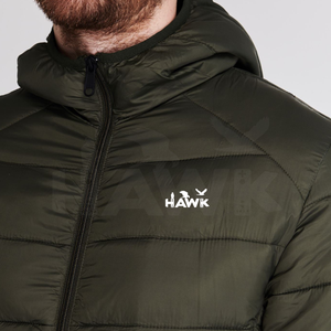 Veste bouffante chauffante à capuche zippée en polyester 100% sur mesure pour hommes hiver décontracté poche OEM Service fermeture éclair couleur unie Standard - Product Image 4