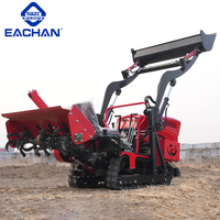 EACHAN Motoculteur rotatif petit motoculteur en caoutchouc sur chenilles Travail du sol Désherbeur agricole Cultivateurs Motoculteur Machines rotatives