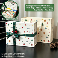 Boîte cadeau en papier de Noël, carton, taille personnalisée, logo, emballage de cadeau de fête avec fermeture à ruban pour les détaillants de boutiques