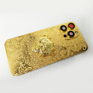 สินค้าขายดีที่ได้รับการยอมรับจากโรงงานผลิตตามคำสั่ง3D กรอบโทรศัพท์ที่หรูหราแกะสลักด้วยไฟฟ้าตัวเรือนทองลึกสำหรับ iPhone 15 16 - Product Image 4
