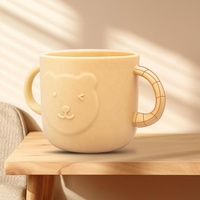 Gobelet d'apprentissage pour tout-petits avec motif de dessin animé, sans BPA, en silicone, gobelets d'apprentissage pour bébés, gobelet à eau pour enfants avec paille