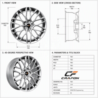 Jantes forgées concaves profondes CF 19 20 21 pouces 5x114.3 PCD compatibles avec Nissan GT-R R35 RZ34 Z34 Z33 370Z Personnalisées ODM