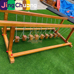 Puente de Equilibrio de Madera para Niños, con Nueve Columpios, para Jardín de Infancia, Marca Huanghuali - Product Image 4