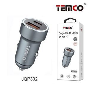 Cargador de coche Temco 2 en 1 con puerto USB dual para dispositivos móviles Jqp302 - Product Image 3