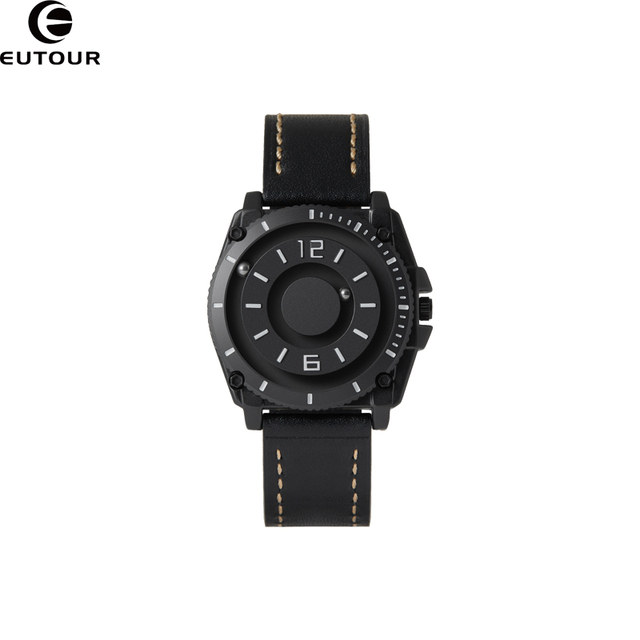 Dropshipping EUTOUR E029 Watch Man Canvas Leather Mens Watches Magnetic Ball Show Quartz Watches Relogio Eutour Magnetic CLOCK
