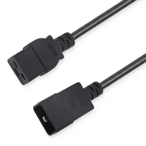 AC 250V 16A Extension Cord Assembly Female Male IEC 320 C20 C19 Power Extension Cable