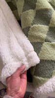Winter Warme Doppellagige Karierte Geprägte Sherpa-Fleece 100% Polyester Gestrickte Schlichte Weiche Wurfdecke für Bett
