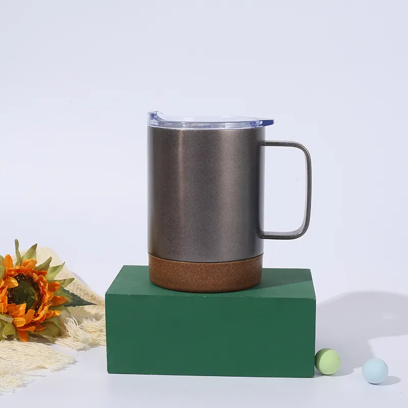 Nueva taza sólida de 12oz, tazas de café únicas de acero inoxidable, logotipo personalizado impreso
