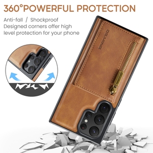 Pour <span class=keywords><strong>Samsung</strong></span> <span class=keywords><strong>Galaxy</strong></span> S22 Ultra DG.MING M5 Série <span class=keywords><strong>Zip</strong></span> RFID Multi Carte Détachable En Cuir Téléphone Cas - Product Image 6