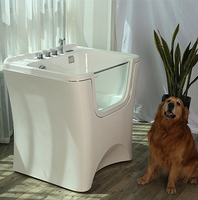 Baignoire de toilettage pour chien en vente chaude avec micro-nano bulles et fonction de bain à remous à l'ozone, baignoire en acrylique autoportante avec drain