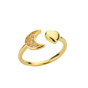 <span class=keywords><strong>Bague</strong></span> de luxe pour femme, anneau en forme de cœur d'amour, plaqué <span class=keywords><strong>or</strong></span> 18K, cadeau redimensionnable, en zircon cubique CZ - Product Image 4