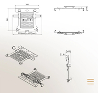Support de bureau NB H180-FP à ressort à gaz double bras pour support de moniteur 22 "-32" + support pour ordinateur portable 10 "-17" support de presse à air charge 2-12kg