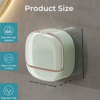 Porte-savon mural double couche écologique avec plateau de drainage adhésif – Support de savon avec égouttoir