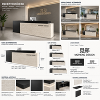 Bureau de réception minimaliste en MDF avec ensemble complet pour salon de beauté, salon de coiffure, clinique médicale, studio de yoga et usage professionnel