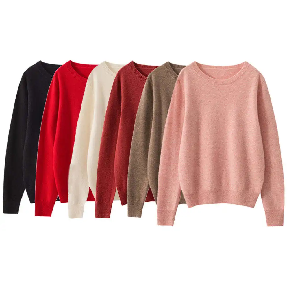 Custom OEM   ODM Logo Sweater women design knitwear ladies Knitted Girls pullover cotton knit top women sweaters