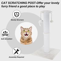 Starmon Poteau à gratter pour chat robuste et plus épais en corde de sisal avec boule suspendue