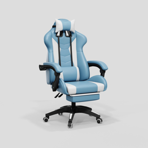 Vente en gros, couleur personnalisée, logo original, <span class=keywords><strong>bleu</strong></span> <span class=keywords><strong>clair</strong></span>, blanc, <span class=keywords><strong>chaise</strong></span> de jeu pour pc - Product Image 1
