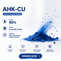 Poudre de peptide de cuivre bleu de qualité cosmétique 99% AHK-CU, poudre brute cosmétique pure de tripeptide de cuivre-1 AHK-CU GHK-CU pour les cheveux