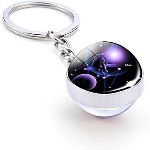 <span class=keywords><strong>Zodiac</strong></span> 12 Balance porte-clés en verre porte-clés lunettes <span class=keywords><strong>Zodiac</strong></span> 12 Constellation Glow In The Dark Creative Galaxy porte-clés - Product Image 2