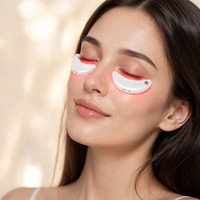 Appareil de soin des yeux à lumière rouge pour les cernes, les poches et les ridules, masque oculaire léger avec étui de charge et miroir, pour usage à domicile et spa