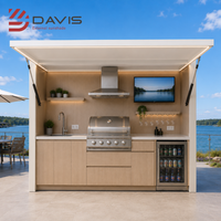 Cuisine BBQ Modulaire d'Extérieur avec Armoires en Aluminium, Gril, Évier, Îlot de Rangement – Fabricant Personnalisé pour Utilisation de Luxe dans les Jardins